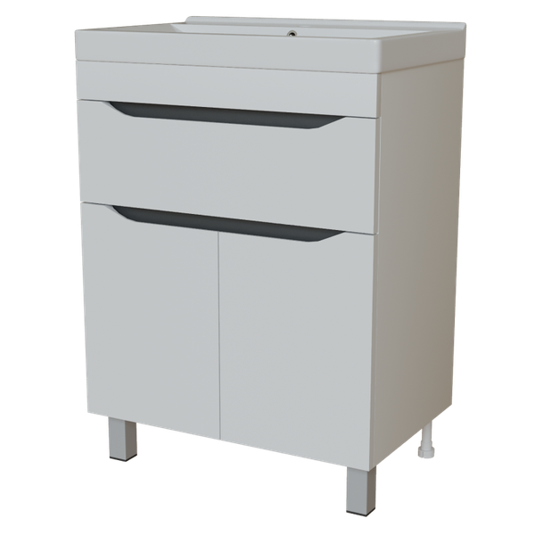 Купить Тумба с умывальником Mixline Лайн-60 555462 + Luxe Fest 60 / FST60SLWB01 в Солигорске