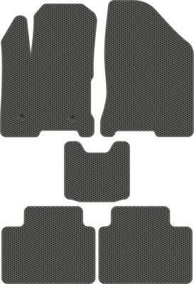 Комплект ковриков для авто Alicosta 2408_1_сер для Лада Веста универсал/SW 2015-н.в. (EVA соты, серый) - 