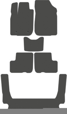 Комплект ковриков для авто Alicosta 2412_1_сер для Лада Ларгус I универсал 7мест/R90 +3ряд 2012-2021 (EVA соты, серый) - 