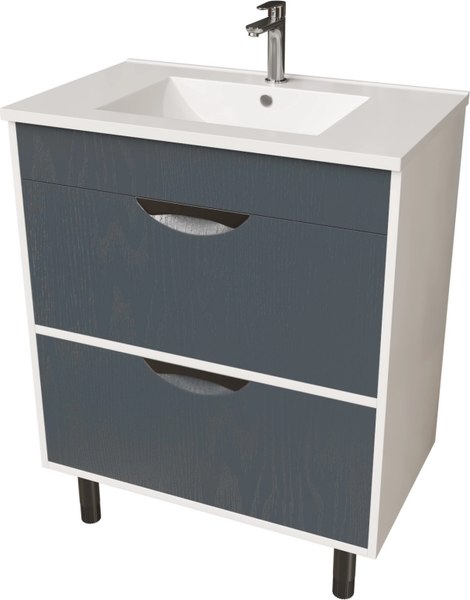 Купить Тумба с умывальником Mixline Байкал 75 550385 + Luxe Quadro 75 / QDR75SLWB01 в Минске