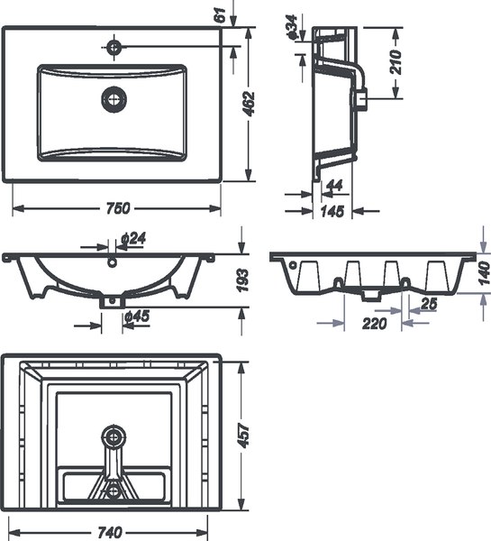 Купить Тумба с умывальником Mixline Байкал 75 550385 + Luxe Quadro 75 / QDR75SLWB01 в Минске