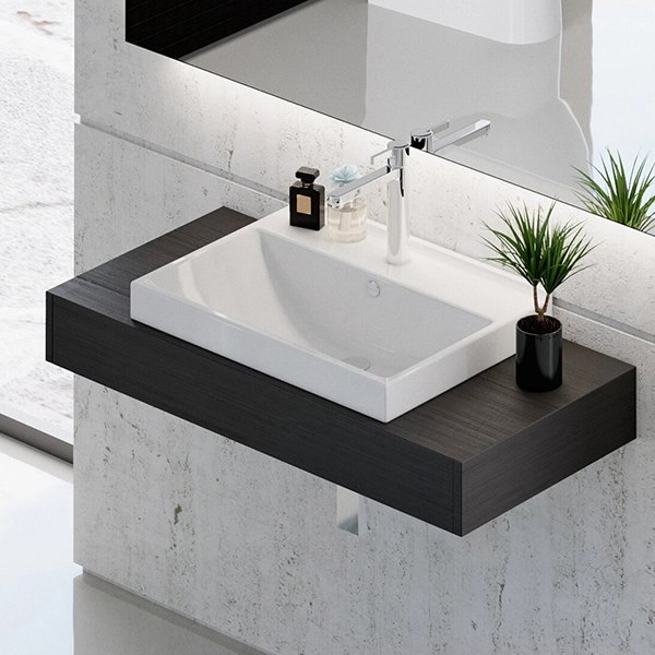 Купить Тумба с умывальником Mixline Байкал 60 545963 + Luxe Fest 60 / FST60SLWB01 в Минске