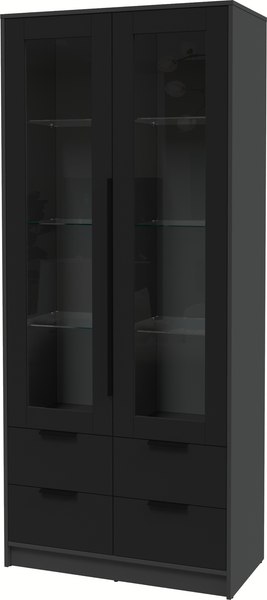 Шкаф с витриной Интерлиния Концепт КТ-ШВ2 (черный/антрацит)