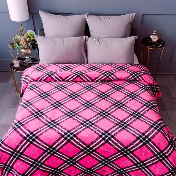 Плед PAVLine FREEDom Клетка Black Pink 150x200