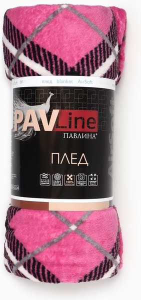 Плед PAVLine FREEDom Клетка Black Pink 150x200
