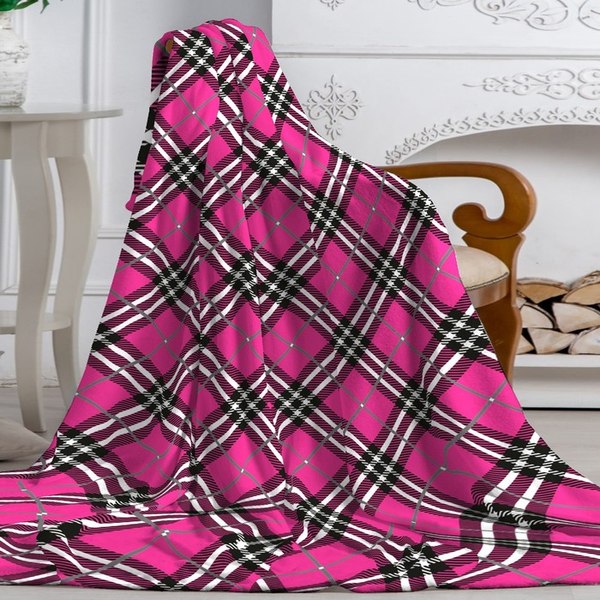 Плед PAVLine FREEDom Клетка Black Pink 150x200