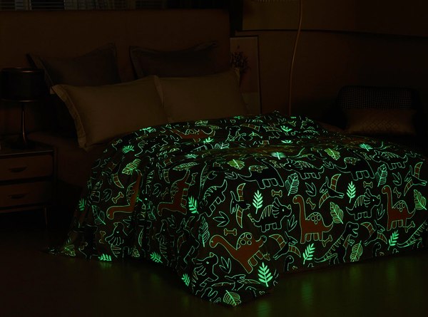 Плед Павлинка Динозаврики неон 150x200