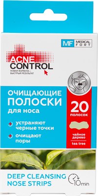 Маска-патч для лица Acne Control Полоски для носа с маслом чайного дерева (20шт) - 