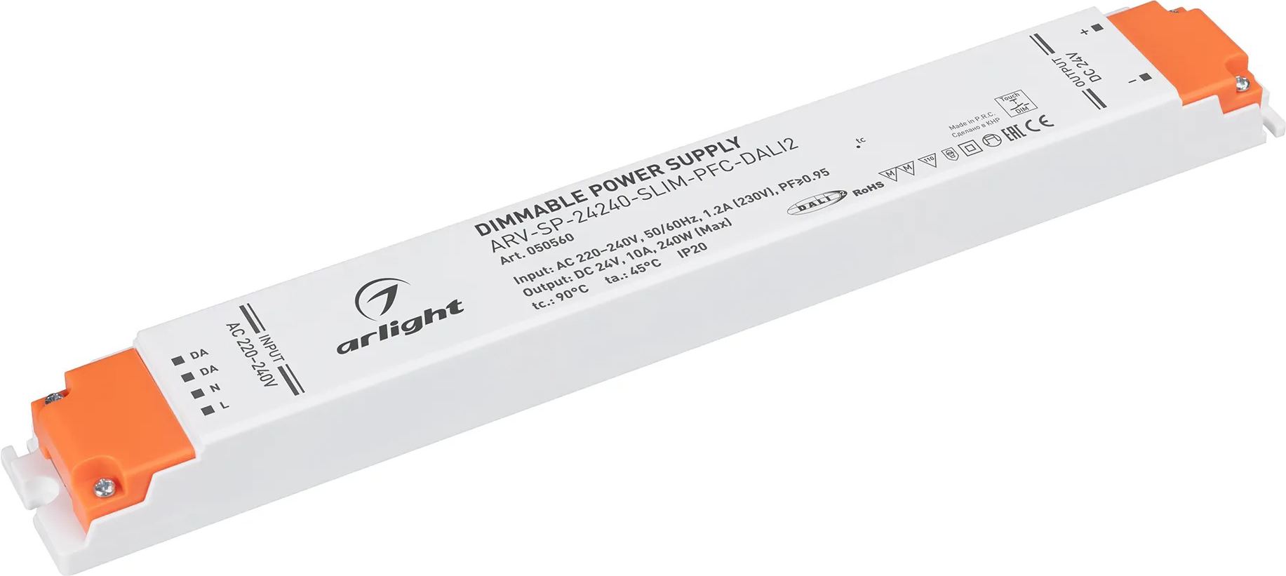 Блок питания для светильника Arlight ARV-SP-24240-SLIM-PFC-DALI2 24V 10A 240W / 050560