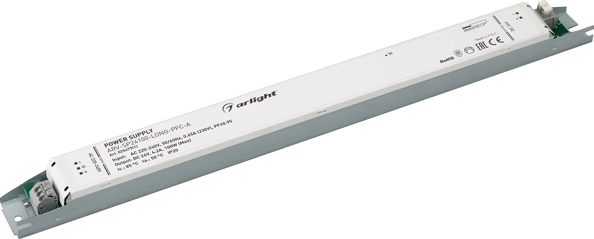Блок питания для светильника Arlight ARV-SP24100-LONG-PFC-A 24V 4.2A 100W / 025479(1)