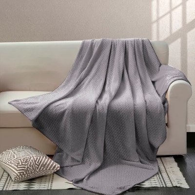 

Плед, Велсофт с тиснением 190гр Зигзаг Серая чайка 16-3803