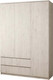 Шкаф Поставымебель Для одежды 3-х дверный 135х58х210 / КМС-Е-06 (дуб крафт белый) -