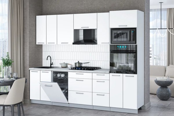 Купить Кухонный гарнитур Интерлиния Мила Gloss 2.65-ПМ3 в Гомеле