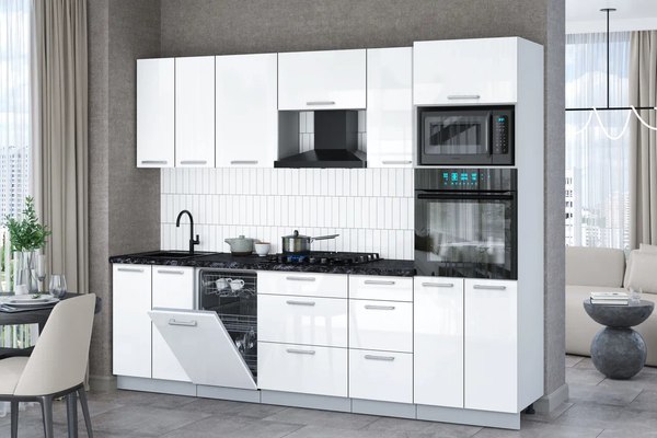 Купить Кухонный гарнитур Интерлиния Мила Gloss 2.65-ПМ3 в Гомеле