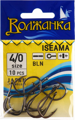 Набор крючков рыболовных Волжанка Iseama # 4/0 / SW-006-4/0 (10шт) -