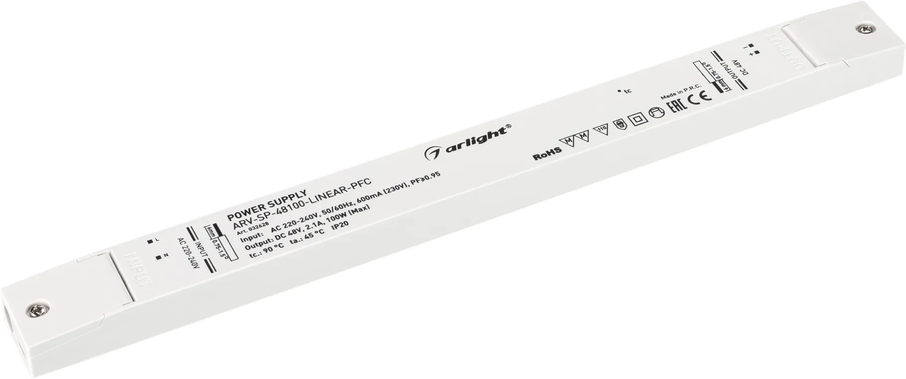 Блок питания для светильника Arlight ARV-SP-48100-LINEAR-PFC 48V 2.1A 100W / 032628