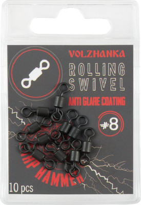 Набор вертлюгов рыболовных Волжанка Rolling Swivel / SCVRS-08 (10шт) -