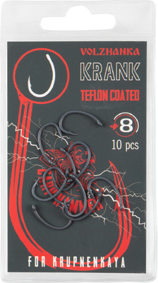 Набор крючков рыболовных Волжанка Krank Teflon №8 / HCVKT-08 (10шт) -