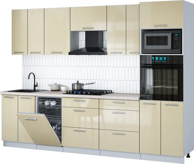 

Кухонный гарнитур, Мила Gloss 2.85-ПМ3
