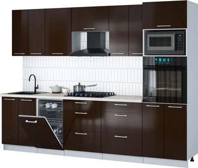 

Кухонный гарнитур, Мила Gloss 2.85-ПМ3