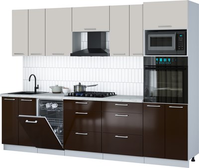 

Кухонный гарнитур, Мила Gloss 2.85-ПМ3