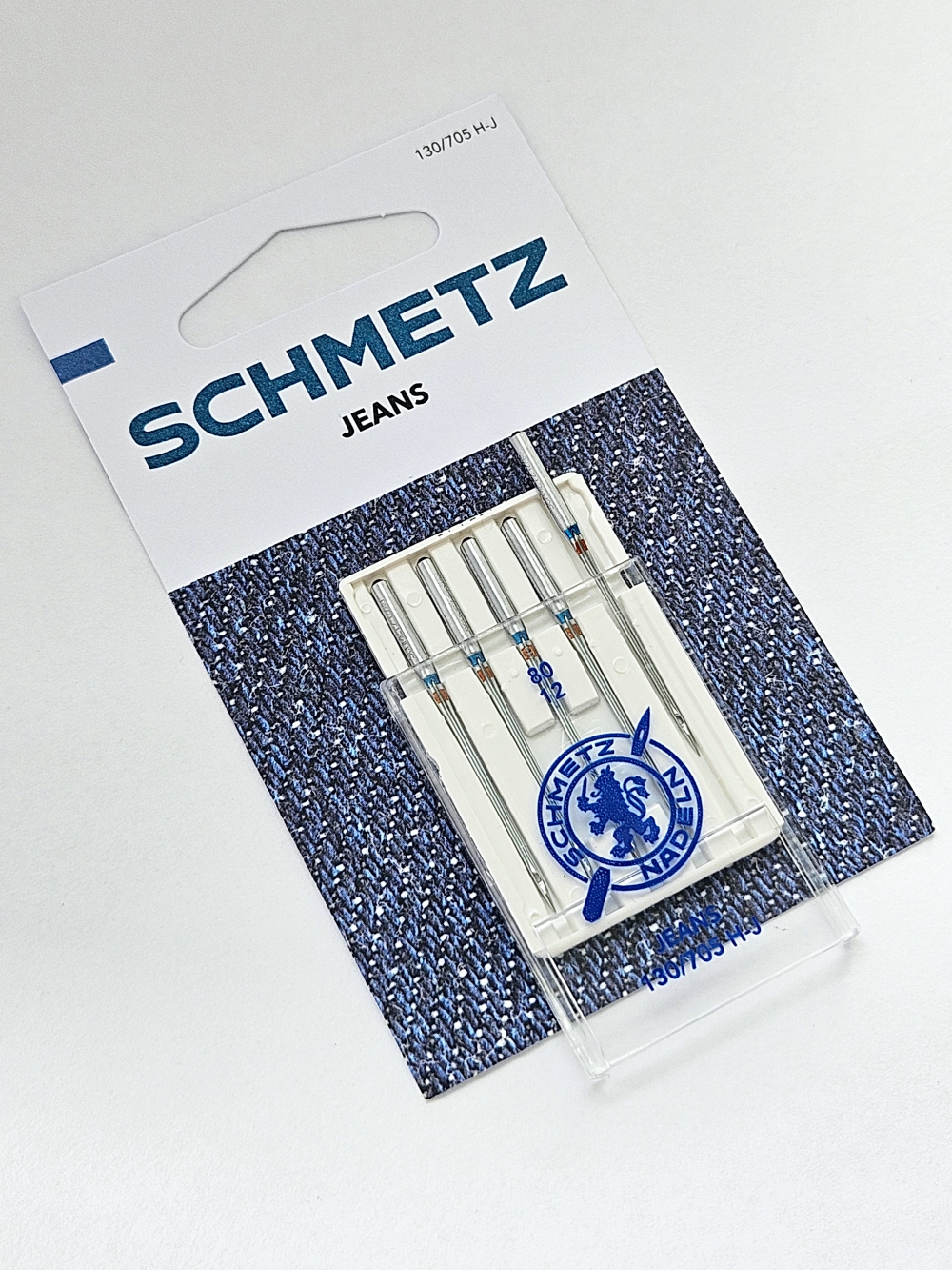 Набор игл для бытовой швейной машины Schmetz 130/705H-J Jeans NM80 (5шт) — фото 2