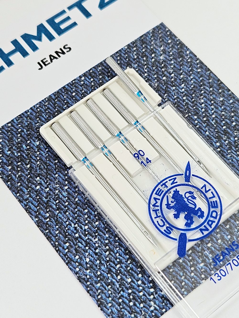 Набор игл для бытовой швейной машины Schmetz 130/705H-J Jeans NM90 (5шт) — фото 3
