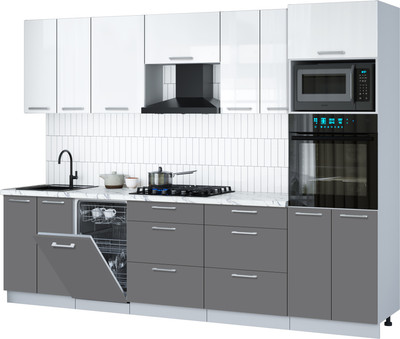 

Кухонный гарнитур, Мила Gloss 2.85-ПМ3