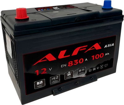 Автомобильный аккумулятор ALFA battery Asia 100 JL 830A с бортом 6СТ-100 MF D31. (100 А/ч) - 