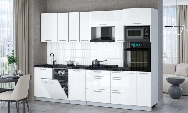 Купить Кухонный гарнитур Интерлиния Мила Gloss 2.9-ПМ3 в Бобруйске