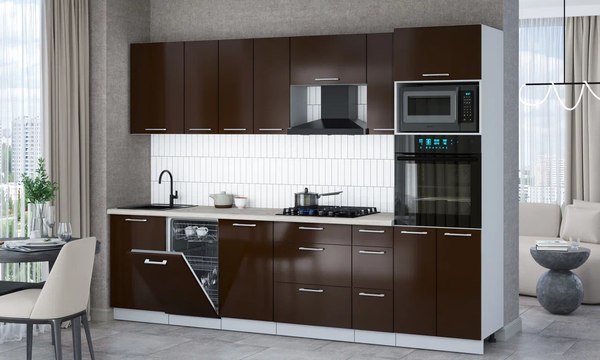 Купить Кухонный гарнитур Интерлиния Мила Gloss 2.9-ПМ3 в Бобруйске