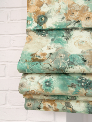 Римская штора Delfa Макси Sedef Soft Flowers СШД-02М 563/001 (140x180, бежевый/бирюзовый) -