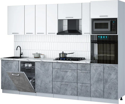 

Кухонный гарнитур, Мила Gloss 2.9-ПМ3