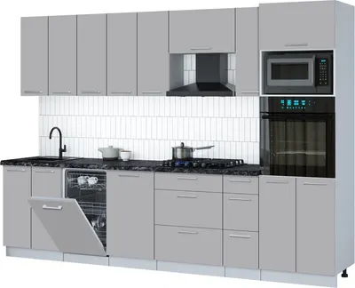 

Кухонный гарнитур, Мила Gloss 3.0-ПМ3