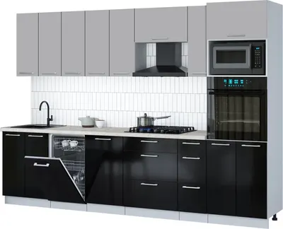 

Кухонный гарнитур, Мила Gloss 3.0-ПМ3