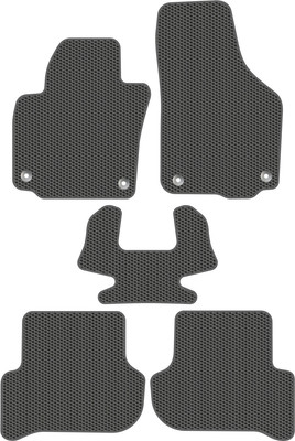 Комплект ковриков для авто Alicosta 1215_1_сер для Skoda Yeti I SUV/5L 2009-2018 (EVA соты, серый) - 