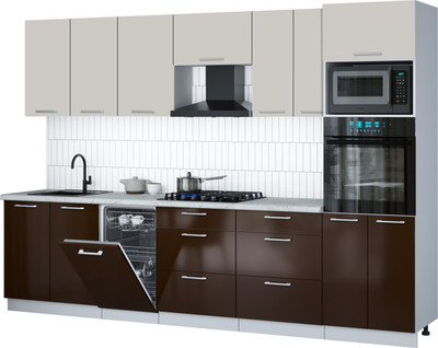 

Кухонный гарнитур, Мила Gloss 3.05-ПМ3