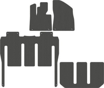 Комплект ковриков для авто Alicosta 1936_1_сер для Zeekr 009 I минивэн 2022-н.в. (EVA соты, серый) - 