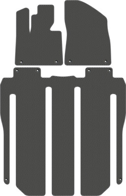 Комплект ковриков для авто Alicosta 2516_1_сер для Zeekr 009 I минивэн +задний ряд 2022-н.в. (EVA соты, серый) - 