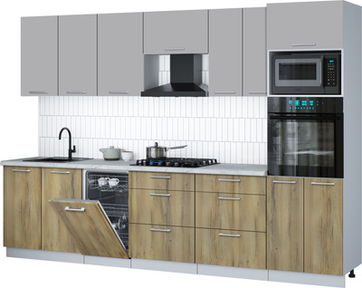 

Кухонный гарнитур, Мила Gloss 3.05-ПМ3