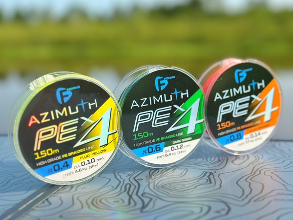 Леска плетеная F-Fishing Azimuth PE X4 150м Fluo Yellow / FAZY4-010 (0.10мм)