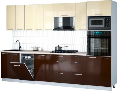 

Кухонный гарнитур, Мила Gloss 3.1-ПМ3