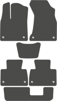 Комплект ковриков для авто Alicosta 3044_1_сер для Hongqi HS7 I SUV +3ряд 2018-н.в. (EVA соты, серый) - 