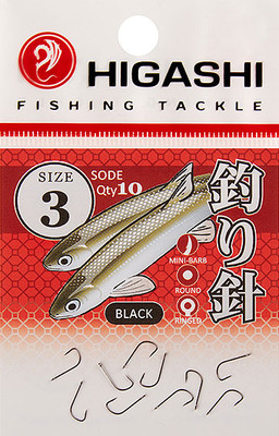 Набор крючков рыболовных Higashi Sode ringed 3 Black / 03671 - 