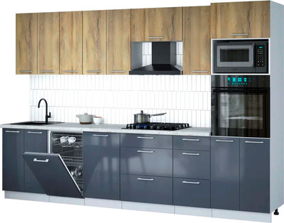 

Кухонный гарнитур, Мила Gloss 3.1-ПМ3