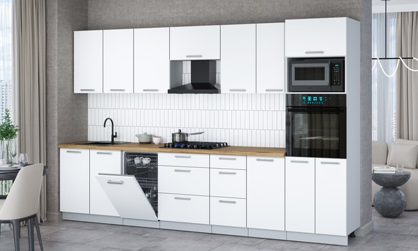 Купить Кухонный гарнитур Интерлиния Мила Gloss 3.25-ПМ3 в Бобруйске