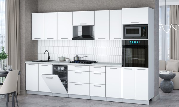 Купить Кухонный гарнитур Интерлиния Мила Gloss 3.25-ПМ3 в Бобруйске