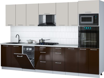 

Кухонный гарнитур, Мила Gloss 3.25-ПМ3