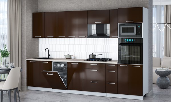Купить Кухонный гарнитур Интерлиния Мила Gloss 3.2-ПМ3 в Гомеле