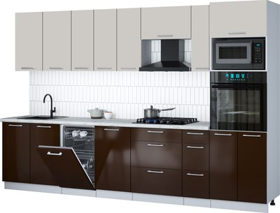 

Кухонный гарнитур, Мила Gloss 3.2-ПМ3